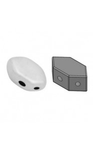 Les perles par Puca® Paros beads Opaque White Ceramic Look 03000/14400